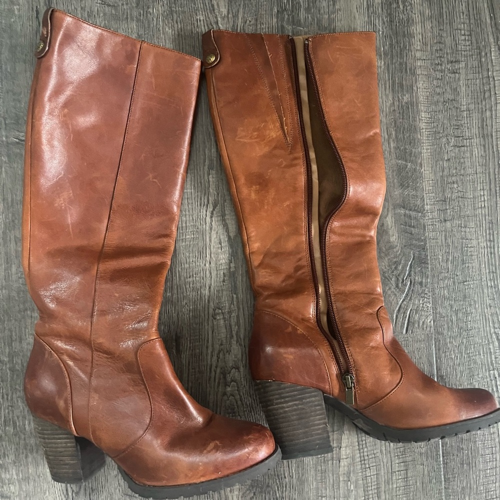 Clark’s Brown Leather under the Knee Boots